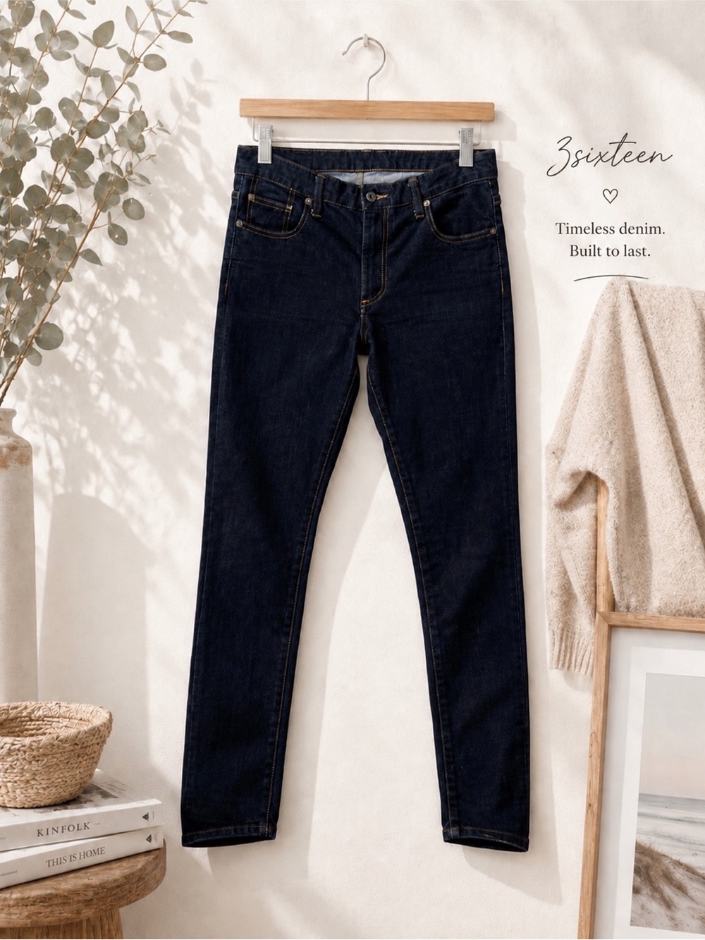 3sixteen Women’s Slim Fit Jeans Indigo S-Gene Selvedge Denim 31x32